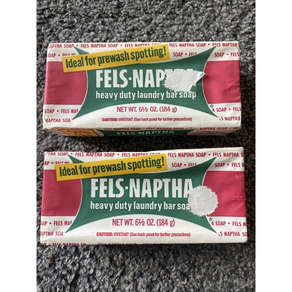 VINTAGE~(2) FELS - NAPTHA HEAVY DUTY LAUNDRY SOAP BAR, 6 1/2 Oz
